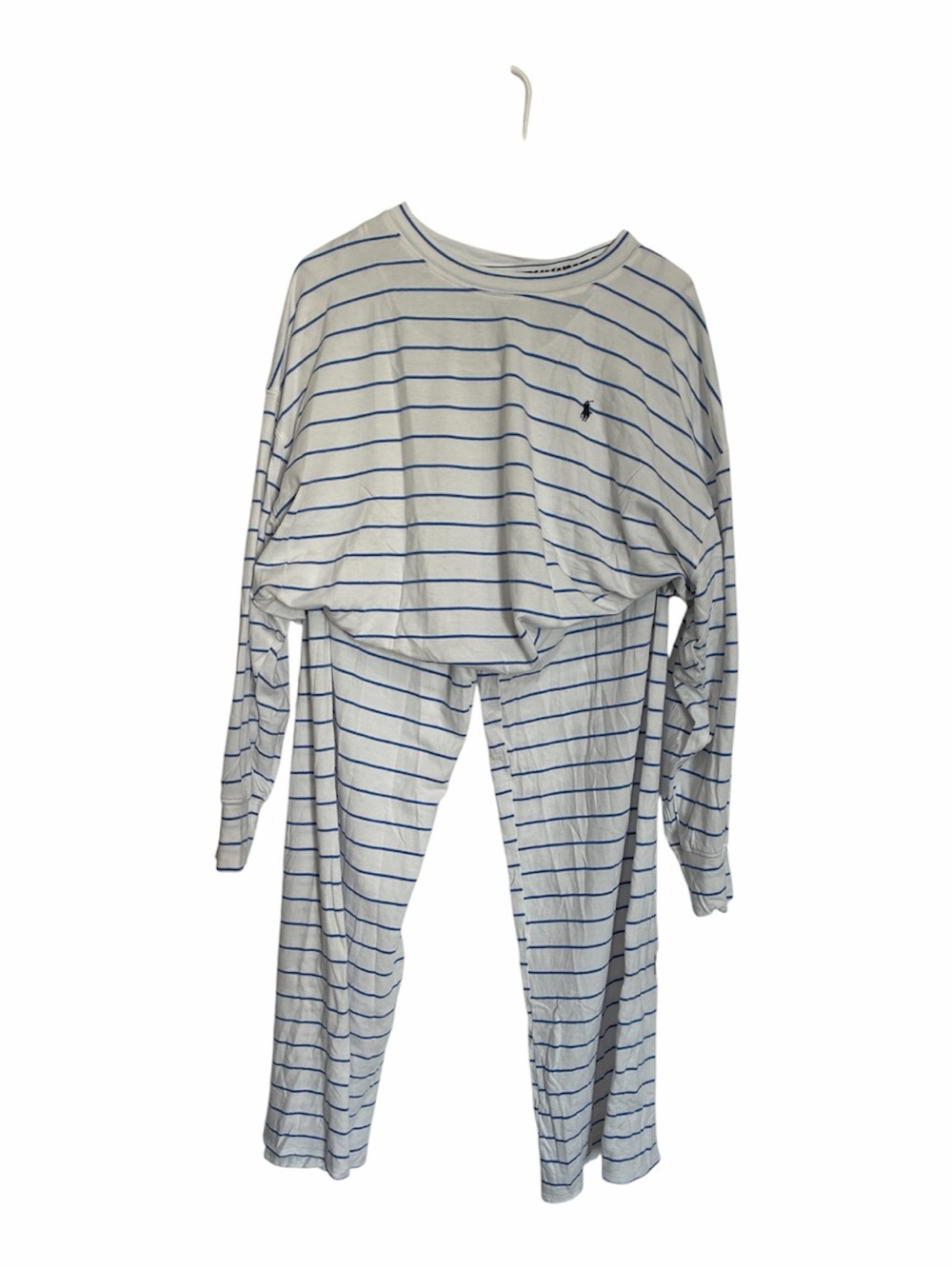Polo Ralph Lauren  White & Blue Stripe Pajama Set Sz M